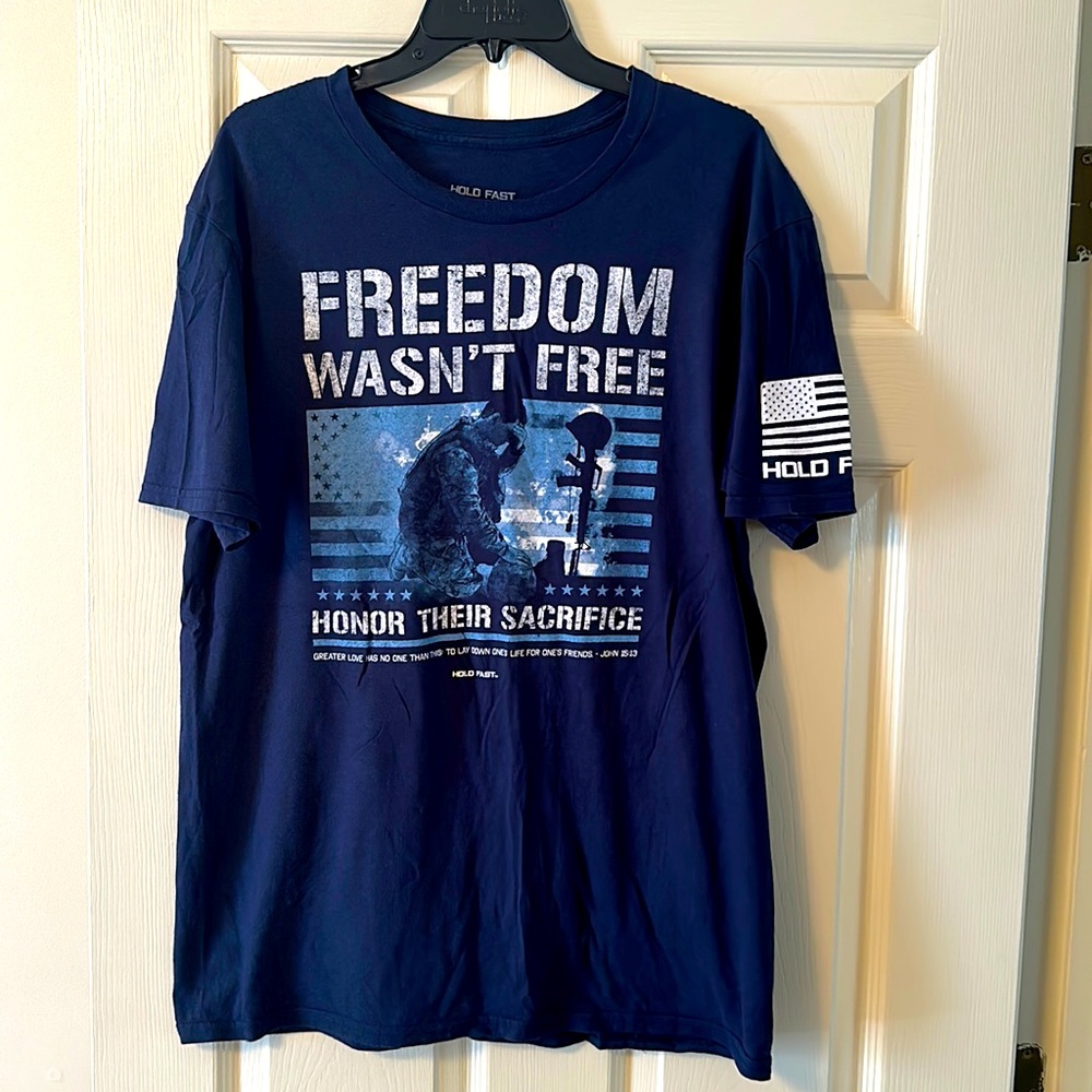 Hold Fast Navy Blue Short Sleeve. Size L.